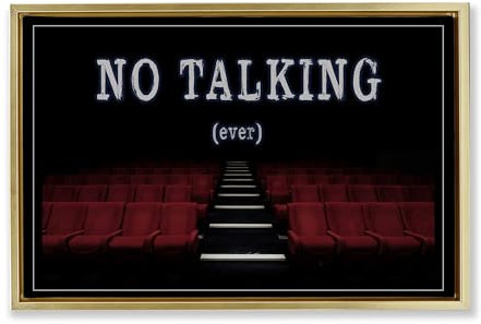 Stupell Industries Graffi*tee Studios No Talking Move Theater, gerahmte Leinwand, Motiv No Talking Move Theater, 78 x 53 cm
