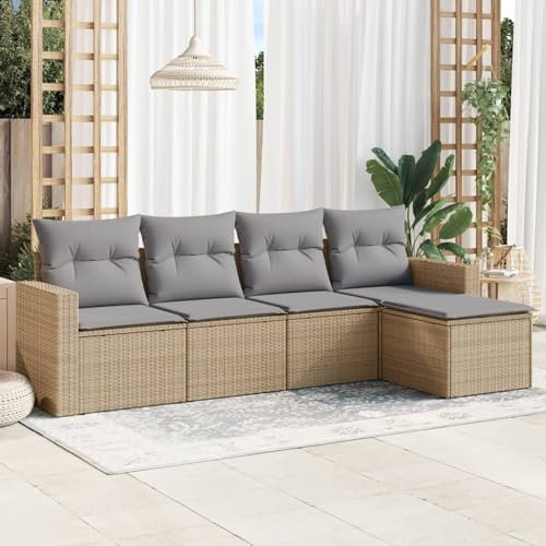 Fasba Polyrattan Lounge Set, Gartenmöbel Set, Loungemöbel Terrasse, Balkonlounge Rattan, Gartensofa, Balkon Sofa, Balkonmöbel Set, mit Auflagen, Gartenlounge Outdoor/ 3251226