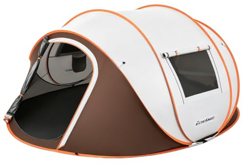 EchoSmile Pop up Zelt 4-8 Personen, Wurfzelt Wasserdicht mit 2 Belüftungsfenstern, Familienzelt & Campingzelt für Picknick, Wandern und Outdoor Aktivitäten