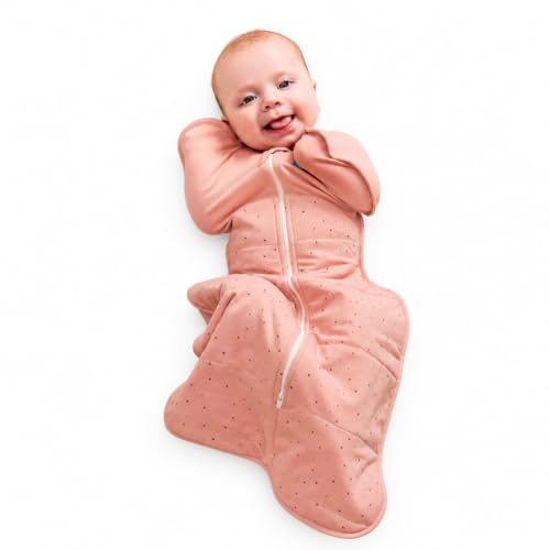Love To Dream™ Swaddle UP™, Newborn 2.2-3.8 kg - Pebbles Rose | Snug Fit, Supports Healthy Sleep Routine | 2.5 Tog Ideal for Winter & Autumn (16–20°C) | Machine Washable Cotton & Double Zip