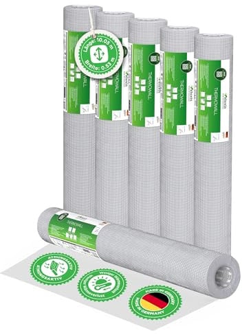 Veluxis Dämmtapete 6er-Set THERMOWALL Isoliertapete – 10,05 m × 0,53 m | überstreichbar, energiesparend, schallhemmend, atmungsaktiv, Untertapete