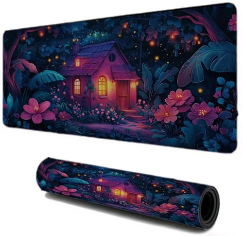 Tapis de Souris, Tapis de Souris Gamer 700x400, Haute Précision et Vitesse sous Main Bureau, Base en Caoutchouc Antidérapant et Imperméable, Accessoire Bureau pour Portable PC (Fleurs Ferme) I-52