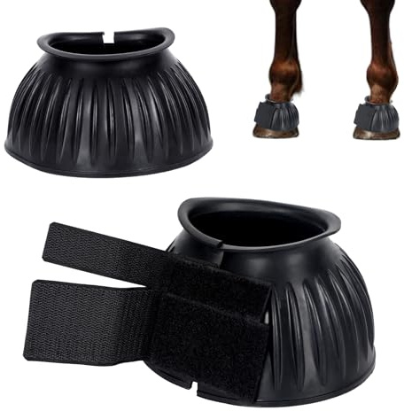 KMQRDZi 1 paire de cloches de sabots pour chevaux en caoutchouc absorbant les chocs, protection contre les chocs et les abrasions, design sans frottement, protection contre la douleur, cloches en