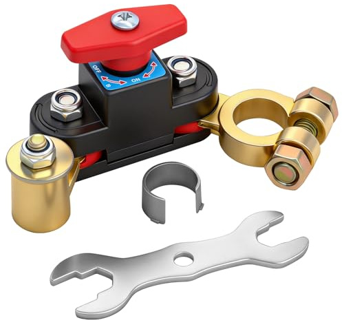 BURMONG Batterie Trennschalter 12v-48v – Einstellbarer Not-Aus-/Batteriehauptschalter aus reinem Kupfer, hohe Leitfähigkeit für Pkw, Lkw, Wohnmobile, Boote, Motorrad & Bus