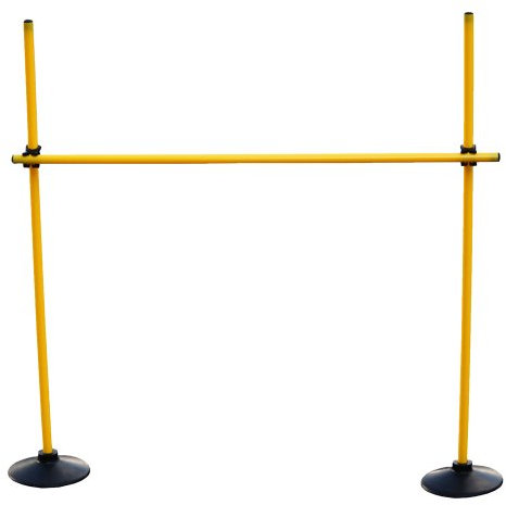 Boje Sport - Sprungstangen-Set für effektives und vielseitiges Training - Sprungkraft, Dribbling und Beweglichkeit - (3 Stangen, 2 Vollgummistandfüße, 2 Clips), Gelb, One Size – VG100yc