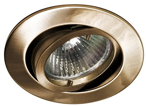 Lampenlux Einbaustrahler Samila rund 230V GU10 Aluminium 2700K Warmweiß schwenkbar (ohne Leuchtmittel) (messing antik)