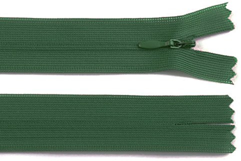 Schnoschi 5 Stück 50 cm Langer Spiralreißverschluss, nahtverdeckt, Nicht teilbar, olivgrün, 3mm Laufschiene, Reißverschluss