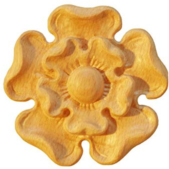 Déco Parisienne Rosace Ronde Ø72 Motif Fleur en Bois hêtre RR85 - Bois hêtre Naturel