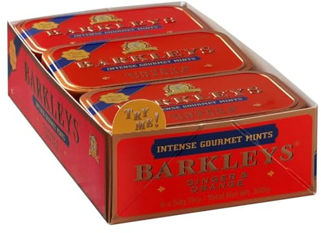 Barkleys Gourmet Mints - Ginger & Orange, 6 tins, 6-pack= 6 tins of 50g