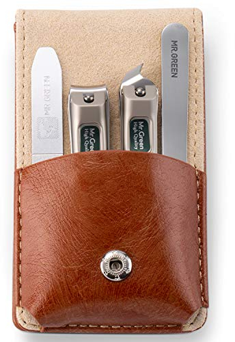 Kit de 2 Coupe Ongle Métal Professionnel, 2 Lime à Ongles Polissoir, Coupe Ongle Japonais En Acier Inoxydable Pour Ongles Epais, Homme, Femme, Pied Mr-6105