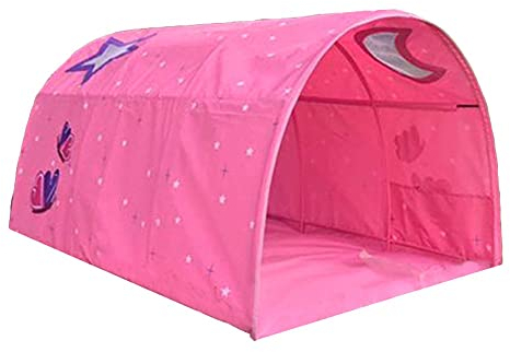 HI SUYI Kinder-Hochbett Tunnelzelt für 90-100 cm Breite Hochbett Etagenzelt, Stoff, Rosa, Einzelbett