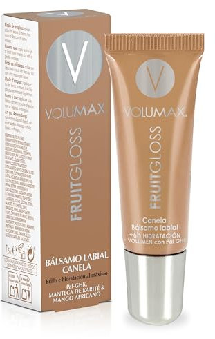 Volumax Fruitgloss. Gloss De Labios De Sabor Intenso Y Duradero, Máxima Hidratación, Brillo, Confort Y Volumen, Sabor, 7.5 Ml, Transparente, Canela