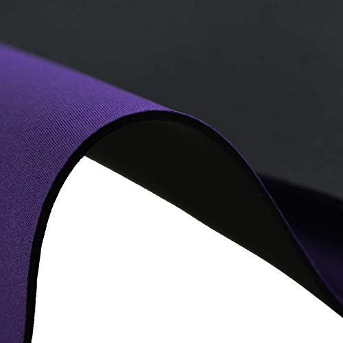 0,5m Neopren Stoff Doubleface 3mm Stretch 130cm breit Meterware in vielen tollen Farben!, Farbe:lila-hellgrau
