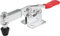 KIPP Schnellspanner horizontal mit waagrechtem Fuß - M6x44 - Kniehebelspanner für Werkbänke, Maschinenbetrieb und Schweißarbeiten - Anti Rutsch Klemmspanner - L= 143,5mm - 1 Stück