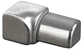 HORI Fliesenabschlussprofil und Übergangsprofil 2,5 m Kantenschutz Eck- und Kantenprofil mit Aussen- und Innenecke Quadroprofil - Höhe: 12.5 mm - Edelstahl (V2A) glänzend