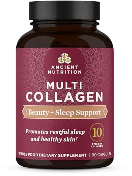 Ancient Nutrition Collagen Pills for Hair, Skin and Nails, Beauty + Sleep 90 Ct, Collagen Supplement + Magnesium, Supports Skin and Nails, Sleep, Paleo and Keto Friendly, Gluten Free