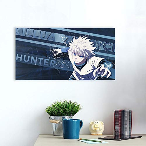 Tpqoaa Wandbild Vlies-Kunstdruck Auf Leinwanddruck, Killua Zoldyck Hunter X Hunter Anime Poster 81x45cm Leinwand Bild Wandbilder Wohnzimmer Wohnung Deko Kunstdrucke
