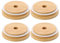 4 Pack 86mm Wide Mouth Bamboo Mason Jar Lids with Straw Hole Reusable Bamboo Caps Leak-Proof Glass Canning Drinking Storage Jars Lid
