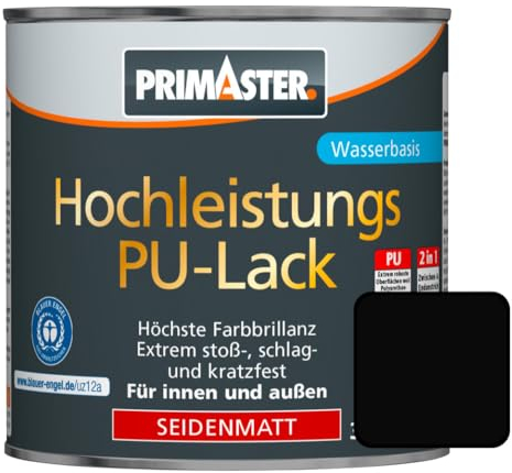 Primaster PU Lack RAL 9005 125 ml 1,5 m² tiefschwarz für Innen- und Außen