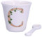 La Porcellana Bianca - Bicchierino Lettera C con Cucchiaino - Arredo Casa, Cucina - Linea Unico - Idea Regalo - Porcellana - 75 CC; Ø 6,7; h6 cm