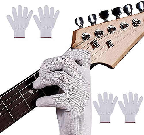 Evenlyao Gitarrenhandschuhe, Bass-Handschuhe, Fingerprobleme, Finger-Kompressionshandschuhe, perfektes Zubehör für Musiker, 4 Stück