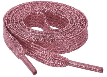 Allegra K Lacets de chaussures plats scintillants métalliques scintillants à paillettes, rose, 160cm/62.99