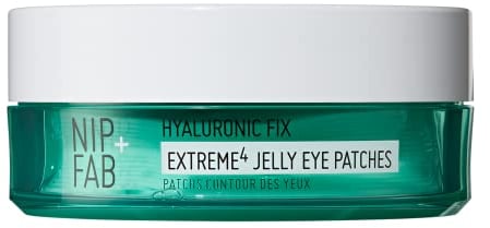 Nip+Fab Hyaluronic Fix Extreme4 Hydration Jelly Eye Patches | 20 Stück | Unter Augenpflaster Maske Anti-Aging Hydrating Für Feine Linien | Falten | Geschwollene Augen Patch Für Säcke | Schwellungen