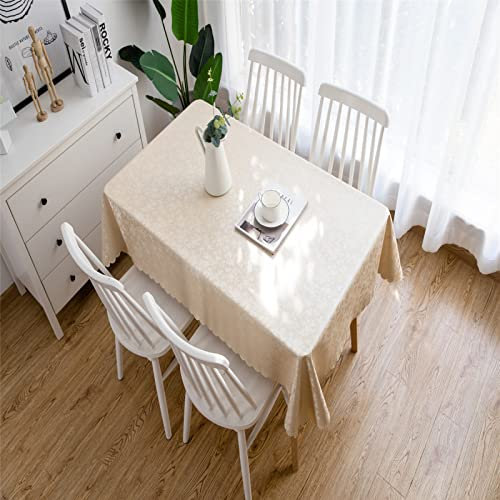 oxiang Pvc Rectangular Tablecloth Oil-Proof Waterproof Antifouling Cover Outdoor Dining Table Cloth,80x120cm,rose Champagne
