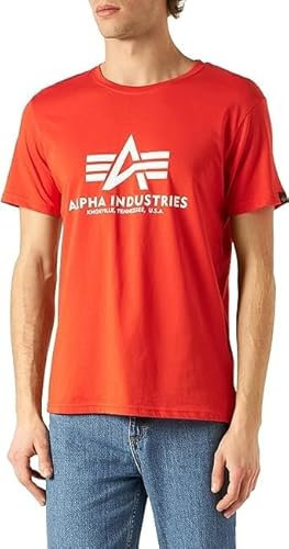 ALPHA INDUSTRIES Herren Basic T Ml T-Shirt, Rot (Speed Red/White), L