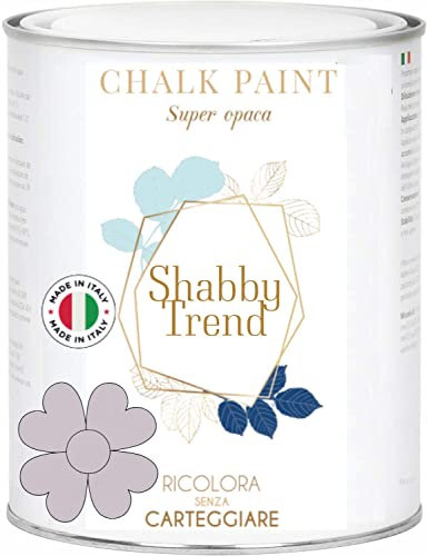 GENERICO SHABBY TREND® CHALK PAINT Pittura Shabby Chic Vintage Mobili Pareti Extra Opaca 120 VARIANTI (375ml, LAVANDA)