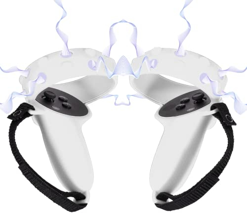 Digicharge Silikon Controller Griff für Oculus Quest 2 Touch Controller Abdeckungen Schutzring Abdeckung für Oculus/Meta Quest 2 VR Griff, Anti-Drop Silikon Schutzhülle mit verstellbarer Handschlaufe