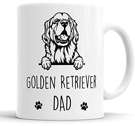 Faithful Prints Golden Retriever Dad | Mug Gift | Dog Mug for Birthday Christmas | Friend, Dad, Uncle, Brother Ceramic Cup
