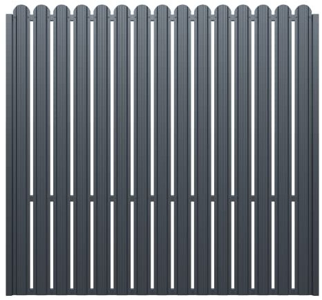 TODOME Panneau de clôture lammelle métallique, modèle 74 noir (200 x 180)