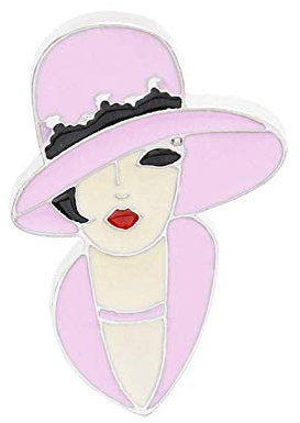 Broche moderne en émail pour femme avec tête de femme, Medium, Autres pierres précieuses