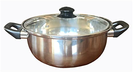 Baumalu - Friteuse inox 26 cm avec couvercle verre bouton bakélie - Tous feux et induction