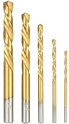 NITVIA 5-teiliges Spiralbohrer-Set mit Rundschaft, Linksbohrer, Zylinderschaft, Links, HSS-Bohrwerkzeug, elektrische Bohrmaschine, 2/2,7/4/6/7,5 mm