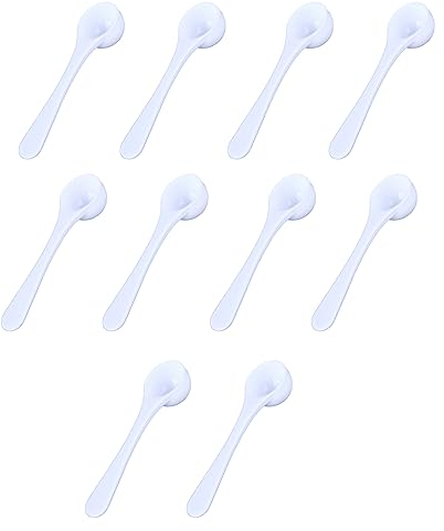 10Pack Teaspoon Measuring Spoons - Bulk Plastic Scoops for Coffee, Spice Jars - Accurate Measure for Cooking and Baking - 5 ml Capacity