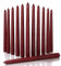 CANDWAX 25 cm Taper Candle Set of 12 - Dripless Tapered Candles Unscented Candle Sticks - Long Dinner Candles Long Burning - Burgundy Candles