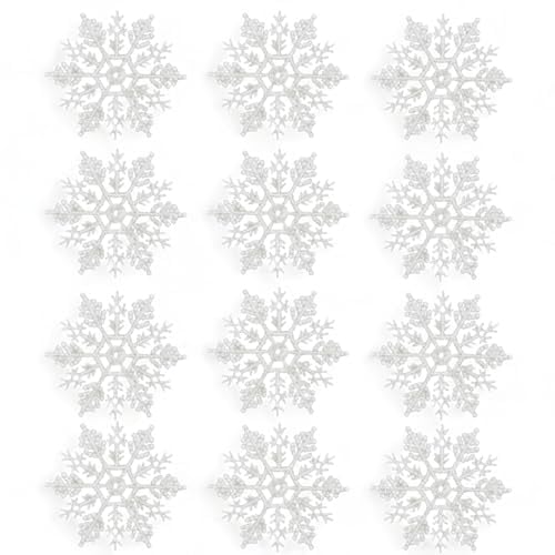 MIJOMA Kunstschnee Dekoschnee Schneewatte Schneedeko, künstlicher Schnee für Winterlandschaft und Weihnachtsdekoration, weiß (Schneeflocke 12x 10cm)