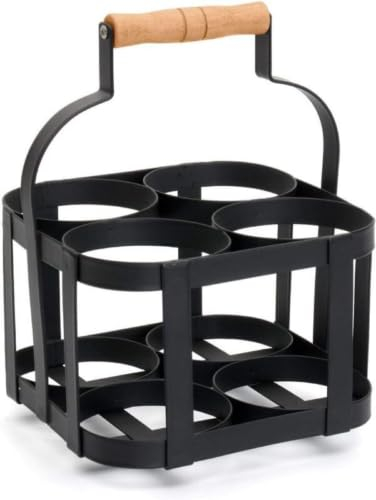 HoitoDeals Holds 4 Powder Coated Steel Wire Metal Milk Bottle Holder Milk Bottles For Doorstep Crate Carrier Traditional (1Pcs)