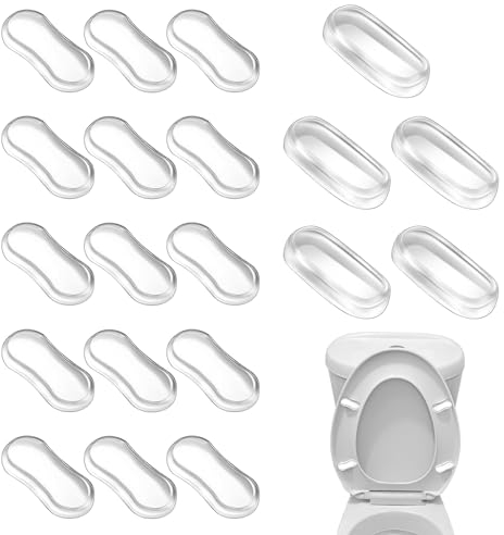 20 Stück WC Sitz Stoßstangen, WC Sitz Puffer Universell Toilette Ersatzstoßfänger Klobrille Ersatzteile Puffer, Reduzieren Geräuschlücken, für Familien, Hotels, Krankenhäuser und Schule