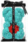 ZENZERO® - ORSO ROSA - ORSETTO ricoperto di ROSE in PE - Orsacchiotto in Confezione Regalo - Dimensioni 10 (26x17cm) - Pezzi: 1 - disponibili vari COLORI - Colore: (ACQUAMARINA CUORE ROSSO)