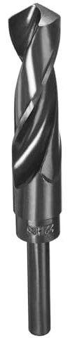 TOP-VIGOR 22mm Reduced Shank Drill Bit, High Speed Steel HSS 9341 Black Oxide with 1/2 Inch Straight Shank Drill Bit for Metal, Stainless Steel, Aluminium, Wood, Plastic