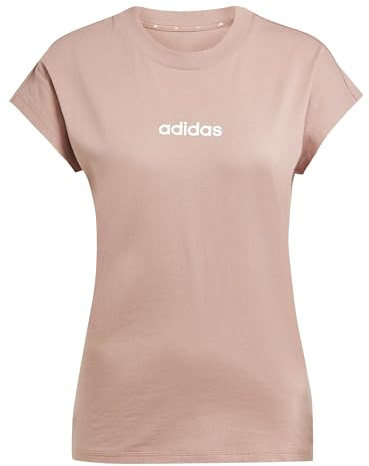 Adidas Damen Essentials LINEAR Cotton T-Shirt, warm Clay/White, L