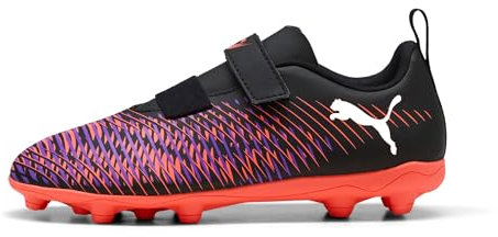 PUMA Unisex Kinder Future 8 Play V Fg/Ag Rb Jr Fussballschuh, Black White Glowing Red, 31 EU