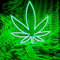 Enseigne Lumineuse Néon LED Feuille Chanvre Weed Cannabis télécommande - Panneau lumineux mural ambiance et décoration intérieure - Alimentation USB - Niveau de luminosité réglable