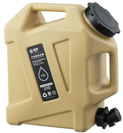 Contenedor De Agua Con Grifo,Bidón De Agua - Tanque de agua Jarra de agua para acampar de 12 litros - Contenedores de almacenamiento de agua a largo plazo, tanque de agua portátil para exteriores, cam