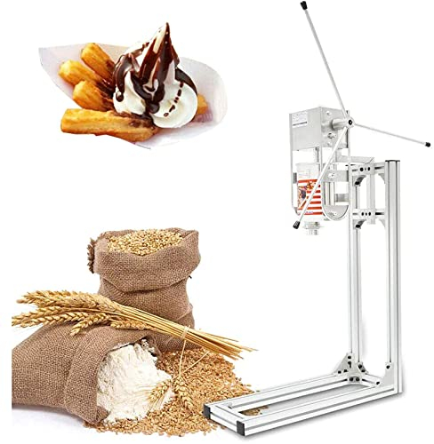 Robuste Manuelle Churro-Maschine, 3-L-Churro-Maschine Mit 5 Düsen, Dessertfüller Aus Edelstahl, Vertikale Handkurbel, Einfach Zu Bedienen, Für Kuchenräume, Fritteuse Nicht Im Lieferumfang Enthalten