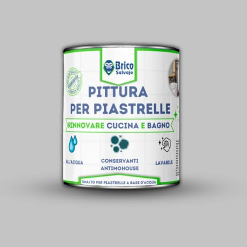 BRICOSALVAJE Pintura para Azulejos Cocina y Baño al Agua MATE | Sin Imprimación | Lavable | Gran dureza (Perla, 750 ML)