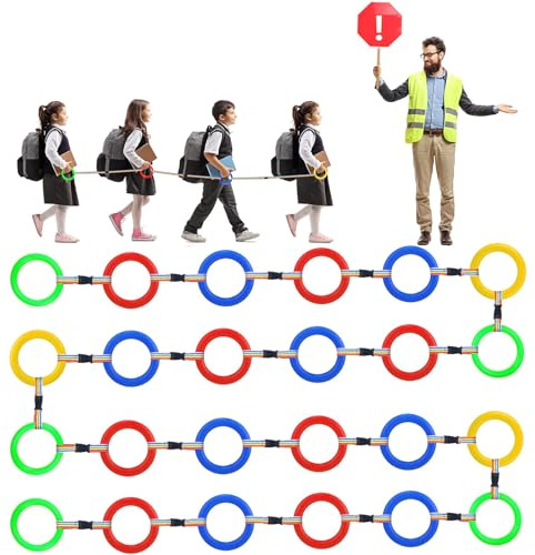 Berlune 36 Stück Kleinkinder-Walking-Seile für Vorschule, bunte Linie und Sicherheitsschlaufen, abnehmbares Übergangsseil für Kinder, Schule, Kindergarten, Outdoor-Zubehör, Handgelenk-Leinen, 36 Stück